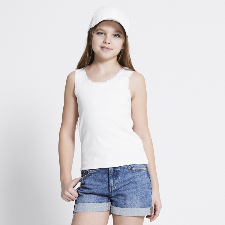 Ribbed tank top "Nalie" White
